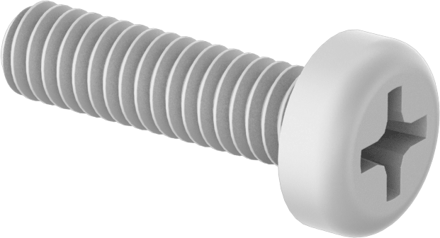 Naylon Silindir Başlı Vidalar, Phillips, 8-32 Diş, 5/8" Uzunluk