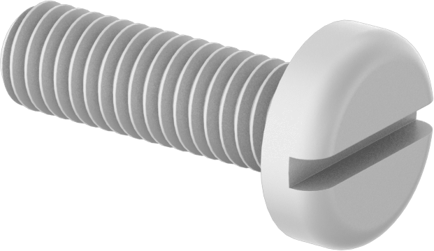 Naylon Silindir Başlı Oluklu Vidalar, 10-32 Diş, 5/8" Uzunluk