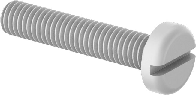 Naylon Silindir Başlı Oluklu Vidalar, 10-32 Diş, 1" Uzunluk