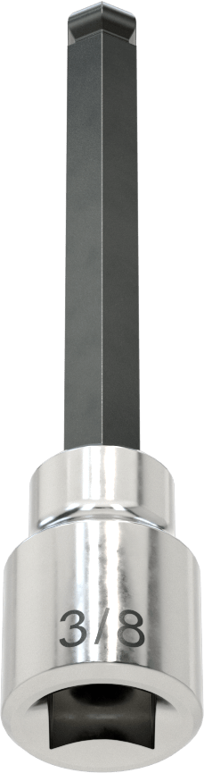 Bilyalı Uçlu Altıgen Uç Soketi, 1/2" Kare Tahrik, 3/8" Tahrik Boyutu