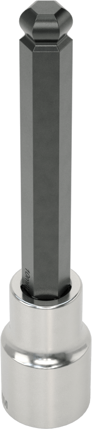 Bilyalı Uçlu Altıgen Uç Soketi, 1/2" Kare Tahrik, 10 mm Tahrik Boyutu