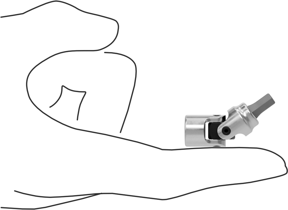 Esnek Altıgen Uçlu Soket, 1/4" Kare Tahrik, 5 mm Tahrik Boyutu