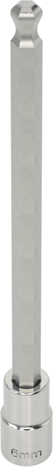 Uzun Uçlu Top Uçlu Altıgen Uçlu Soket, 1/4" Kare Tahrik Boyutu, 6 mm Tahrik Boyutu, 5-1/8" Toplam Uzunluk