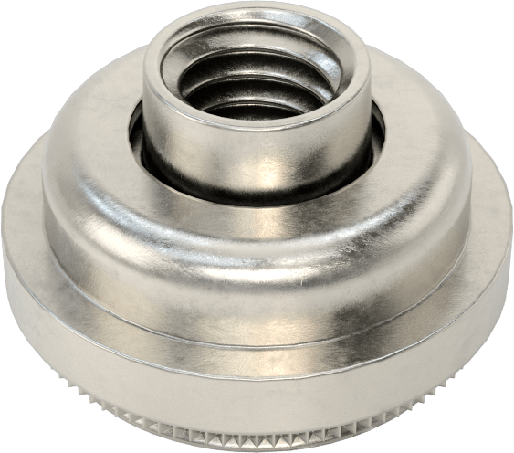 18-8 Paslanmaz Çelik Vida Kilitlemeli Hizalama Presle Takılan Somun, Sac Metal için, M4 x 0.7mm, 1,38 mm Minimum Panel Kalınlığı
