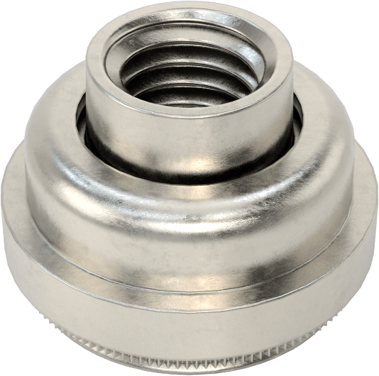 18-8 Paslanmaz Çelik Vida Kilitlemeli Hizalama Presle Takılan Somun, Sac Metal için, M5 x 0.8mm, 1,38 mm Minimum Panel Kalınlığı