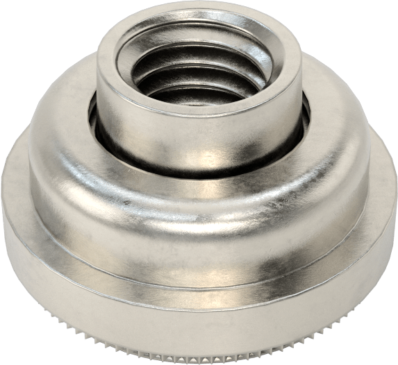 18-8 Paslanmaz Çelik Vida Kilitlemeli Hizalama Presle Takılan Somun, Sac Metal için, M6 x 1 mm, 1,38 mm Minimum Panel Kalınlığı