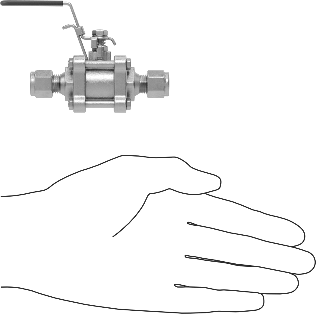 Easy-Maintenance Açma/Kapama Vanası, 1/4" Dış Çaplı Boru için Yor-Lok Bağlantı Parçaları