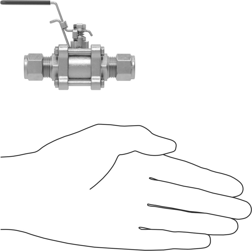 Easy-Maintenance Açma/Kapama Vanası, 3/8" Dış Çaplı Boru için Yor-Lok Bağlantı Parçaları