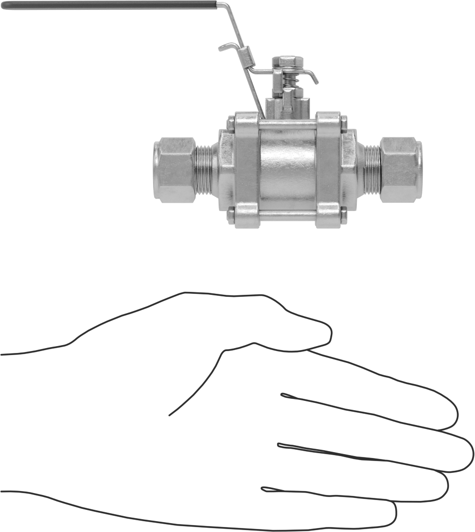 Easy-Maintenance Açma/Kapama Vanası, 1/2" Dış Çaplı Boru için Yor-Lok Bağlantı Parçaları ile