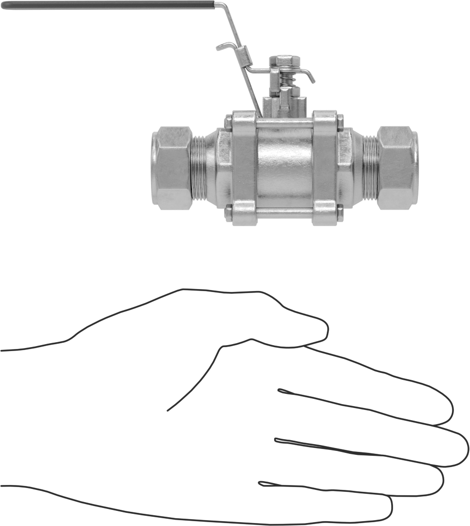 Easy-Maintenance Açma/Kapama Vanası, 3/4" Dış Çaplı Boru için Yor-Lok Bağlantı Parçaları ile