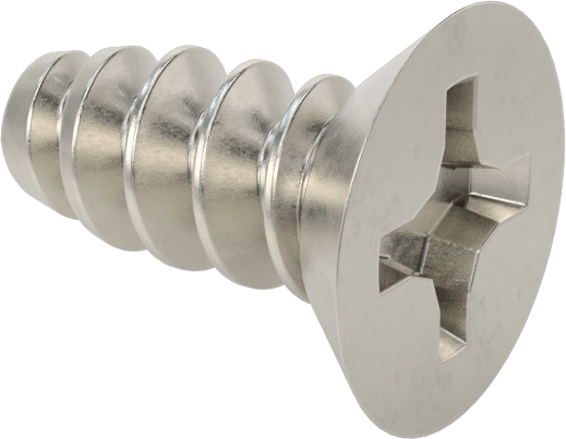 18-8 Paslanmaz Çelik Sac Metal için Düz Başlı Küt Uçlu Vidalar, 4 Numara Boyut, 1/4" Uzunluk