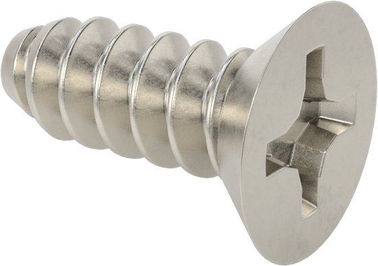 18-8 Paslanmaz Çelik Sac Metal için Düz Başlı Küt Uçlu Vidalar, 10 Numaralı Boyut, 1/2" Uzunluk
