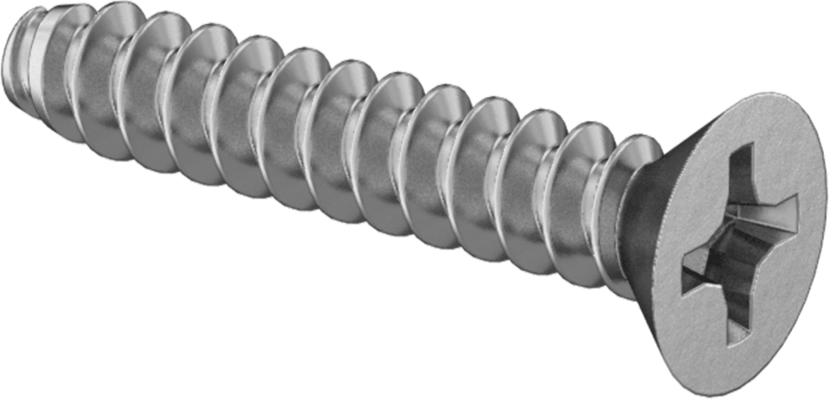 18-8 Paslanmaz Çelik Sac Metal için Düz Başlı Küt Uçlu Vidalar, Numara 6 Boyut, 3/4" Uzunluk