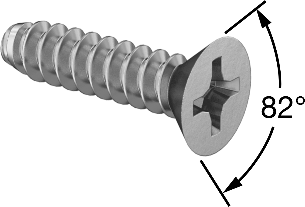 Çinko Kaplı Çelik Düz Başlı Künt Vidalar, Sac Metal için, Numara 6 Boyut, 1/2" Uzunluk