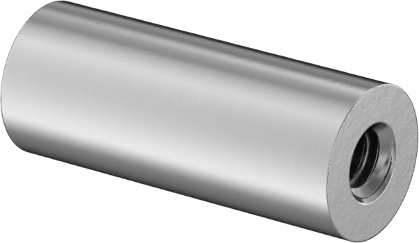 Dişli Yuvarlak Ayırıcı, Çinko Kaplamalı 12L14 Çelik, 1/8" OD, 5/16" Uzunluk, 0-80 Diş Boyutu