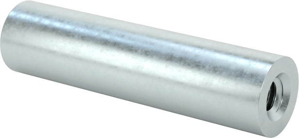Dişli Yuvarlak Ayırıcı, Çinko Kaplamalı 12L14 Çelik, 1/8" OD, 1/2" Uzunluk, 0-80 Diş Boyutu