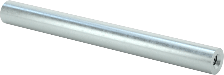 Dişli Yuvarlak Ayırıcı, Çinko Kaplamalı 12L14 Çelik, 1/4" OD, 2-1/2" Uzunluk, 4-40 Boyut Diş