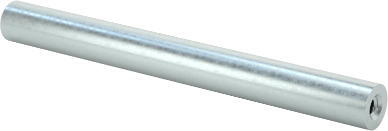 Dişli Yuvarlak Ayırıcı, Çinko Kaplamalı 12L14 Çelik, 1/4" OD, 2-1/2" Uzunluk, 4-40 Boyut Diş