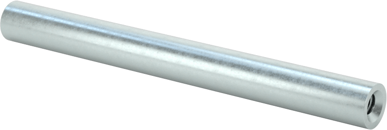 Dişli Yuvarlak Ayırıcı, Çinko Kaplamalı 12L14 Çelik, 1/4" OD, 2-1/2" Uzunluk, 6-32 Boyutlu Diş