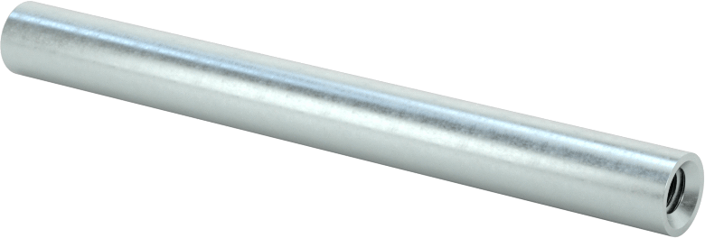 Dişli Yuvarlak Ayırıcı, Çinko Kaplı Çelik, 1/4" OD, 2-1/2" Uzunluk, 8-32 Diş