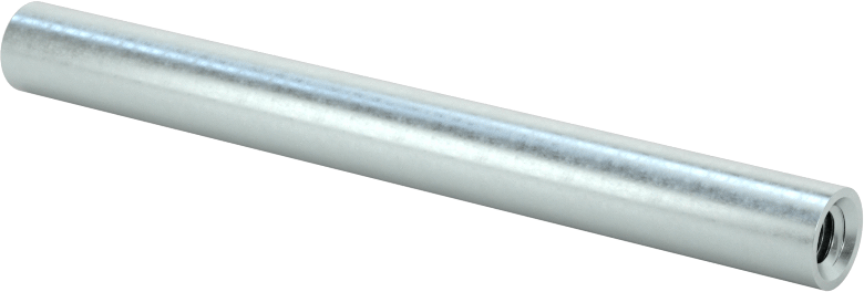 Dişli Yuvarlak Ayırıcı, Çinko Kaplı Çelik, 1/4" OD, 2-1/2" Uzunluk, 8-32 Diş
