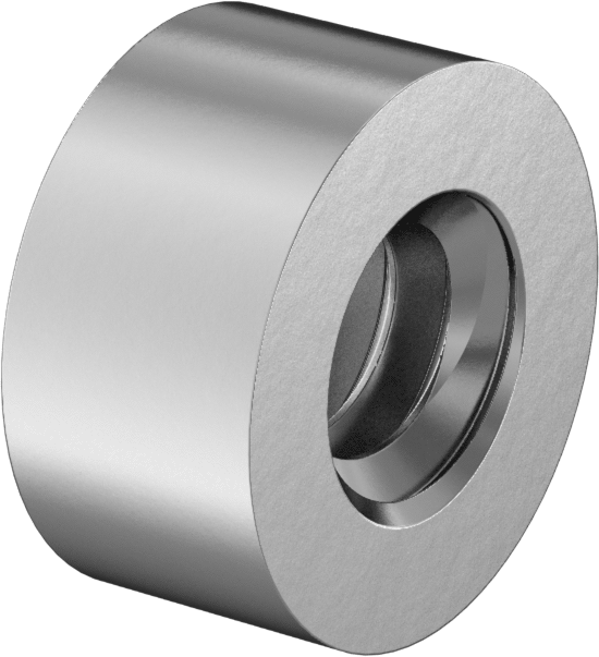 Dişli Yuvarlak Ayırıcı, Çinko Kaplı Çelik, 1/4" OD, 1/8" Uzunluk, 6-32 Diş