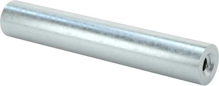 Dişli Yuvarlak Ayırıcı, Çinko Kaplı Çelik, 1/4" OD, 1-1/2" Uzunluk, 4-40 Diş