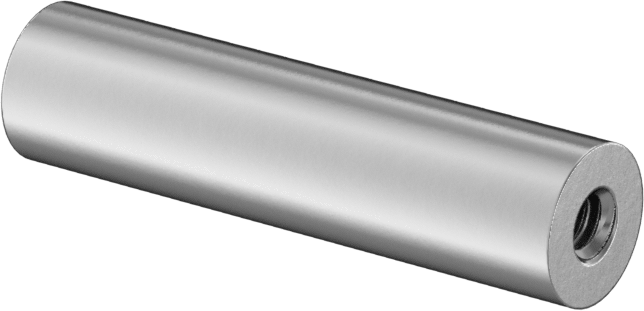 Dişli Yuvarlak Ayırıcı, Çinko Kaplı Çelik, 1/4" OD, 1" Uzunluk, 4-40 Diş