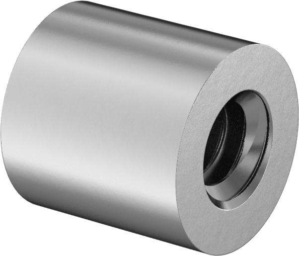 Dişli Yuvarlak Ayırıcı, Çinko Kaplı Çelik, 1/4" OD, 1/4" Uzunluk, 6-32 Diş