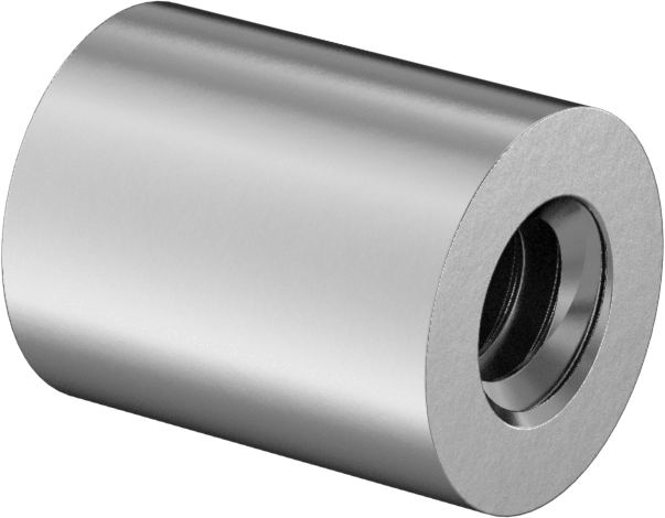 Dişli Yuvarlak Ayırıcı, Çinko Kaplı Çelik, 1/4" OD, 5/16" Uzunluk, 6-32 Diş