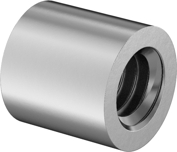 Dişli Yuvarlak Ayırıcı, Çinko Kaplı Çelik, 1/4" OD, 1/4" Uzunluk, 8-32 Diş