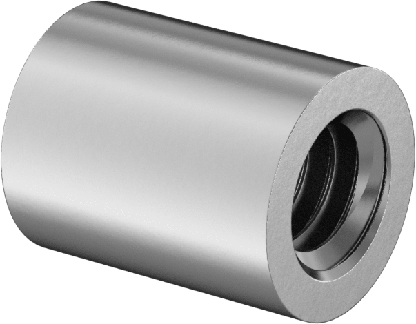 Dişli Yuvarlak Ayırıcı, Çinko Kaplı Çelik, 1/4" OD, 5/16" Uzunluk, 8-32 Diş