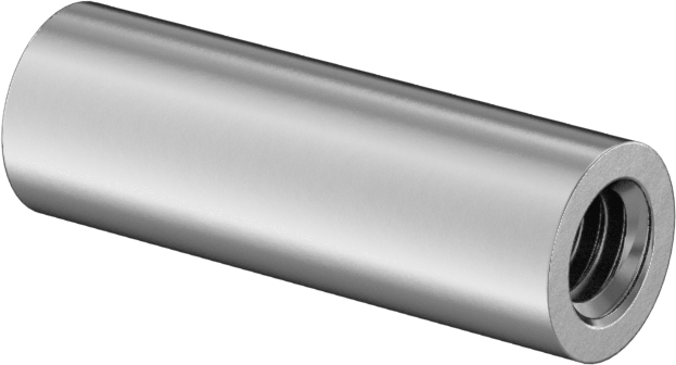 Dişli Yuvarlak Ayırıcı, Çinko Kaplı Çelik, 1/4" OD, 3/4" Uzunluk, 8-32 Diş
