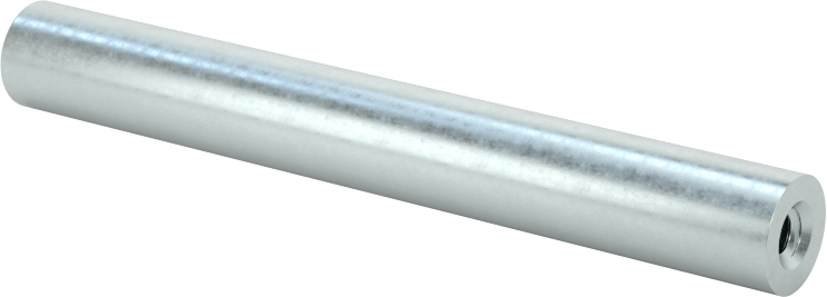 Dişli Yuvarlak Ayırıcı, Çinko Kaplı Çelik, 1/4" OD, 2" Uzunluk, 4-40 Diş
