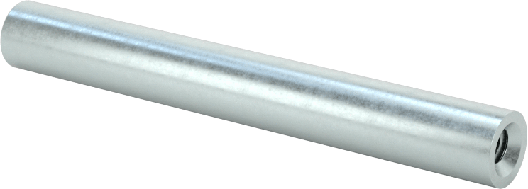 Dişli Yuvarlak Ayırıcı, Çinko Kaplı Çelik, 1/4" OD, 2" Uzunluk, 6-32 Diş
