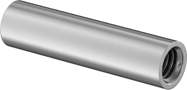 Dişli Yuvarlak Ayırıcı, Çinko Kaplı Çelik, 1/4" OD, 1" Uzunluk, 10-32 Diş