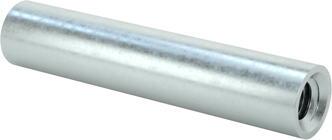Dişli Yuvarlak Ayırıcı, Çinko Kaplı Çelik, 1/4" OD, 1-1/4" Uzunluk, 8-32 Diş