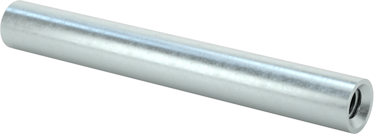 Dişli Yuvarlak Ayırıcı, Çinko Kaplı Çelik, 1/4" OD, 2" Uzunluk, 8-32 Diş