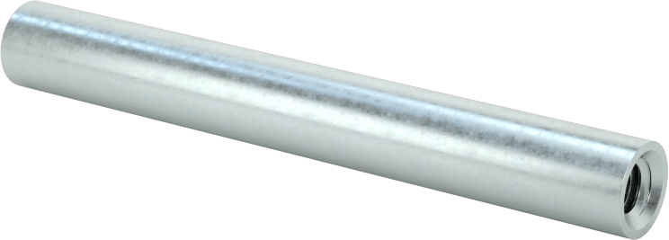 Dişli Yuvarlak Ayırıcı, Çinko Kaplı Çelik, 1/4" OD, 2" Uzunluk, 8-32 Diş