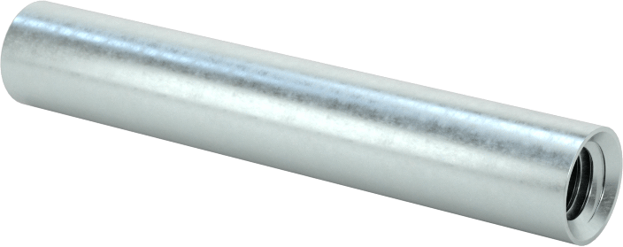 Dişli Yuvarlak Ayırıcı, Çinko Kaplı Çelik, 1/4" OD, 1-1/2" Uzunluk, 10-32 Diş