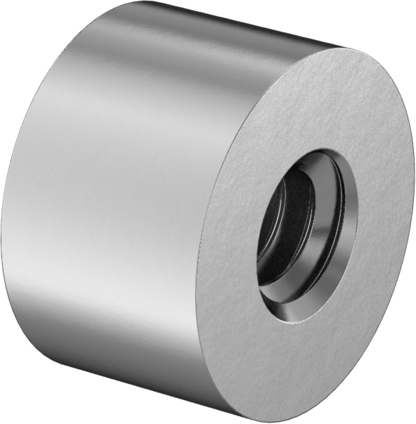 Dişli Yuvarlak Ayırıcı, Çinko Kaplı Çelik, 1/4" OD, 5/32" Uzunluk, 4-40 Diş