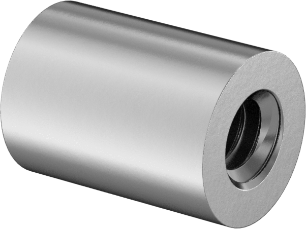 Dişli Yuvarlak Ayırıcı, Çinko Kaplı Çelik, 1/4" OD, 11/32" Uzunluk, 6-32 Diş