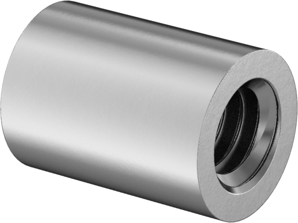 Dişli Yuvarlak Ayırıcı, Çinko Kaplı Çelik, 1/4" OD, 11/32" Uzunluk, 8-32 Diş