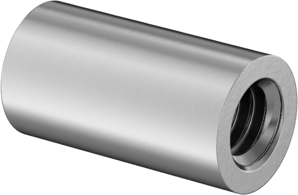Dişli Yuvarlak Ayırıcı, Çinko Kaplı Çelik, 1/4" OD, 15/32" Uzunluk, 8-32 Diş