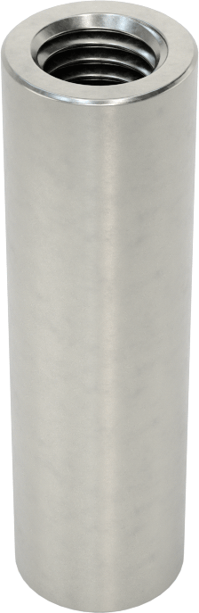 316 Paslanmaz Çelik Yuvarlak Bağlantı Somunu, 1/4"-28 Diş Boyutu, 1-1/4" Uzunluk
