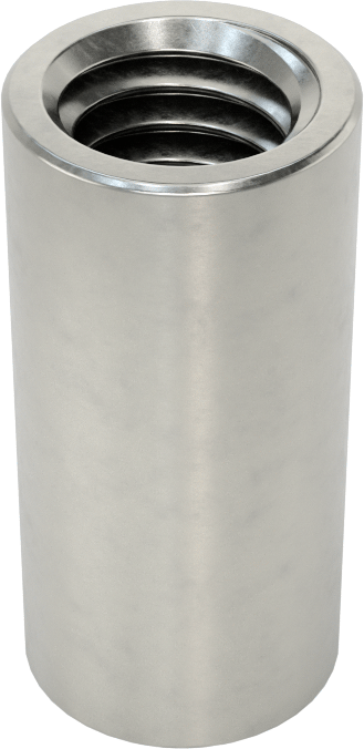 316 Paslanmaz Çelik Yuvarlak Bağlantı Somunu, 3/8"-16 Diş Boyutu, 1" Uzunluk