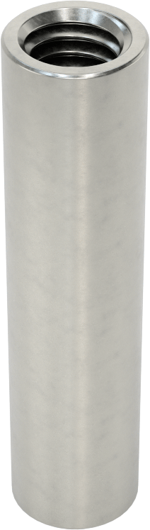 316 Paslanmaz Çelik Yuvarlak Bağlantı Somunu, 3/8"-16 Diş Boyutu, 2" Uzunluk