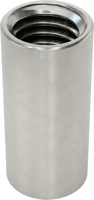 316 Paslanmaz Çelik Yuvarlak Bağlantı Somunu, 1/2"-13 Diş Boyutu, 1-1/4" Uzunluk
