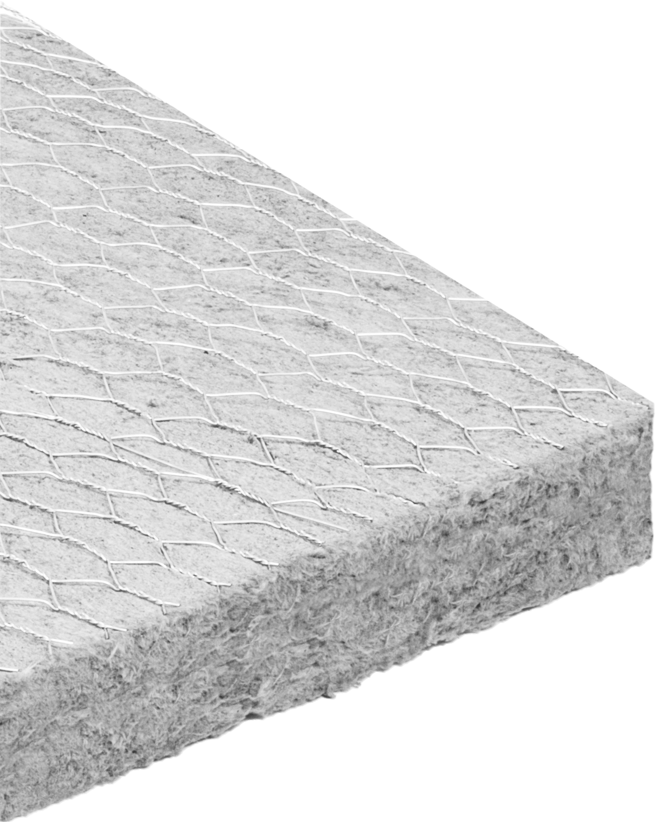 Sert Mineral Yün Yalıtım Levhası, Bir Tarafında Tel Örgü ile, 2" Kalın, 24 inç Genişlik, 4 Fit Uzunluk