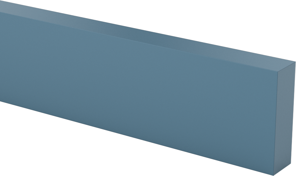 Cam Dolgulu Kaygan UHMW Polietilen, Aşınmaya Dayanıklı, 1-1/2" Kalınlık, 1/2" Genişlik, 5 Fit Uzunluk